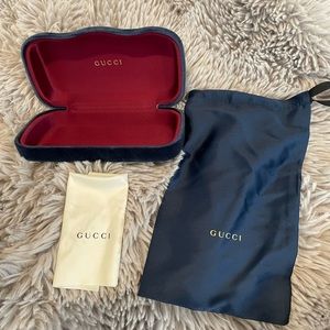 Gucci Blue Velvet Sunglass Case